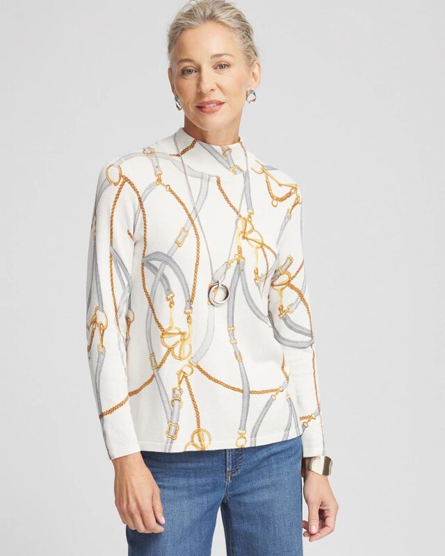 Shimmer Mockneck Pullover Sweater